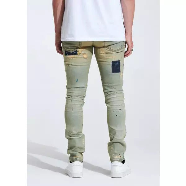 Embellish Silas Patches Tan Denim Jeans (EMBHOL21-1-19)