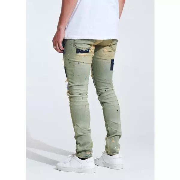 Embellish Silas Patches Tan Denim Jeans (EMBHOL21-1-19)