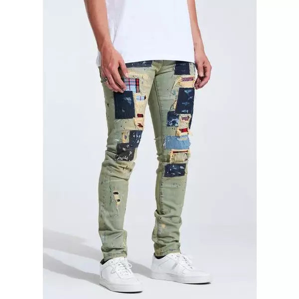 Embellish Silas Patches Tan Denim Jeans (EMBHOL21-1-19)