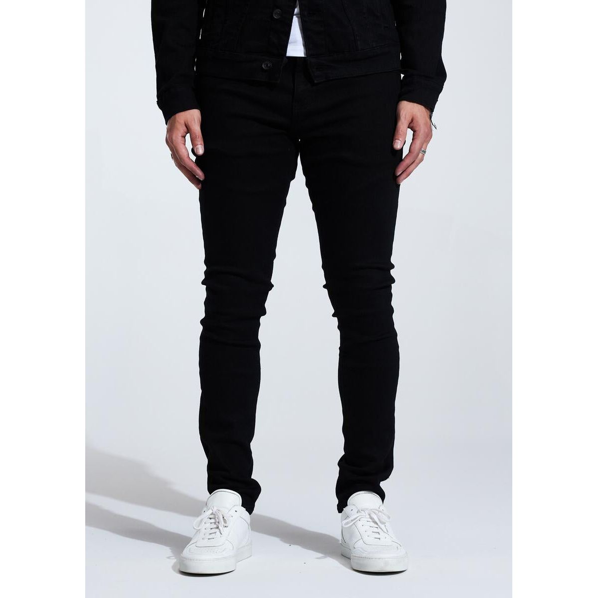 Embellish Spencer (No Distress) Jet Black Jeans back view with pocket details