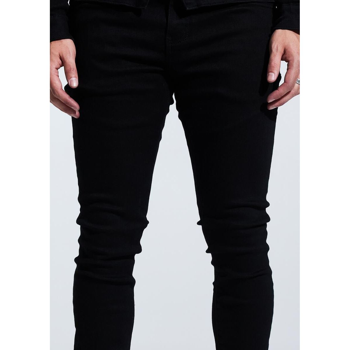 EMBSPNCR-ND Embellish Spencer Men's Jet Black Jeans Side View