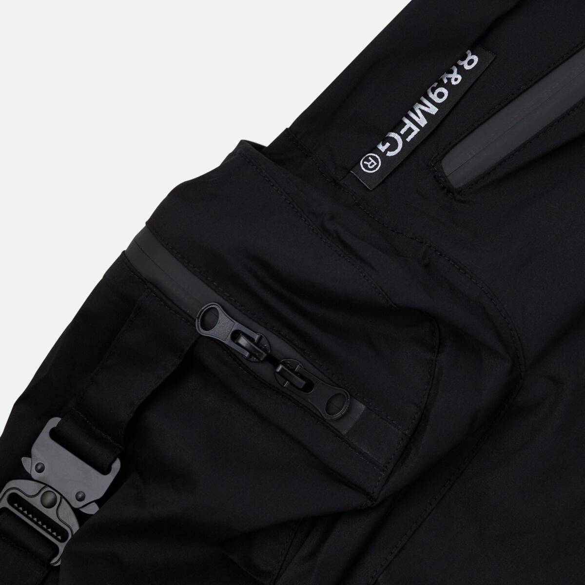 High-quality and durable 8&9 Combat Nylon Shorts in Black/Black colorway
