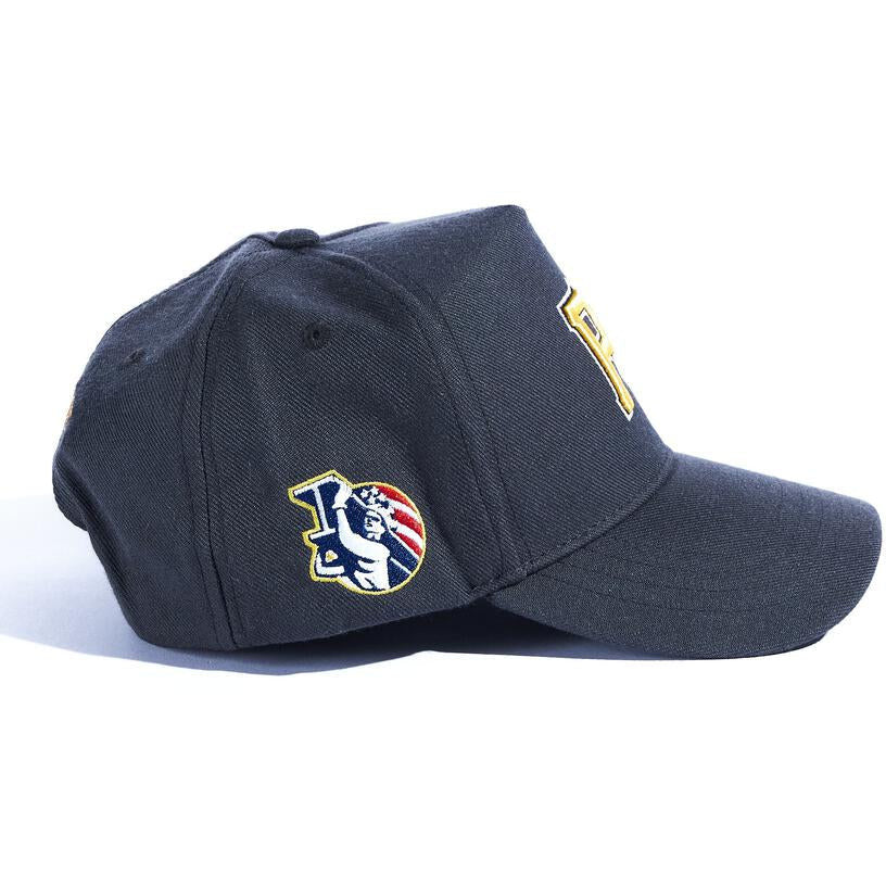 Charcoal snapback hat with stylish Striates design and adjustable strap