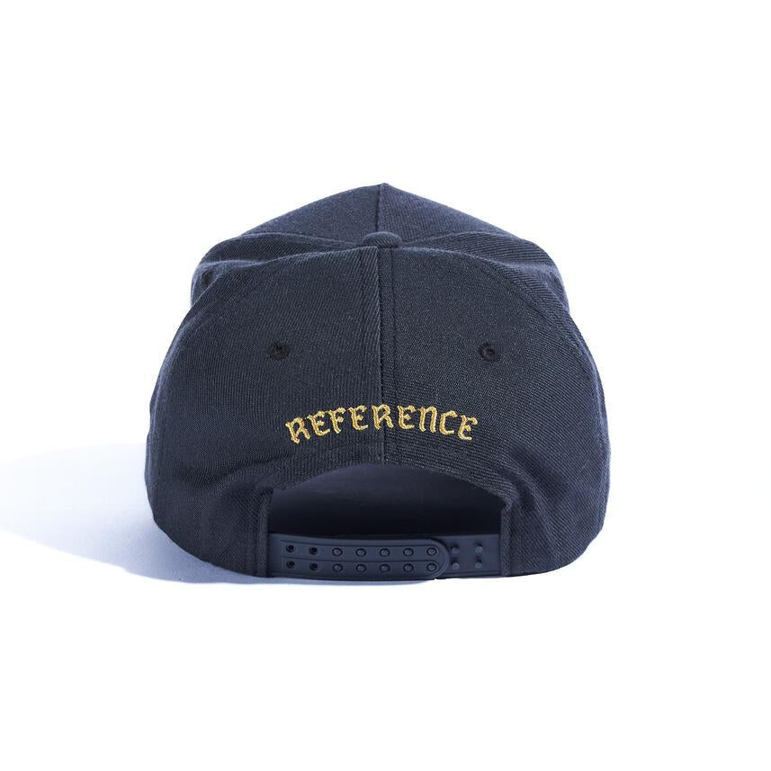 Charcoal colored Stirates snapback hat with adjustable strap and embroidered logo