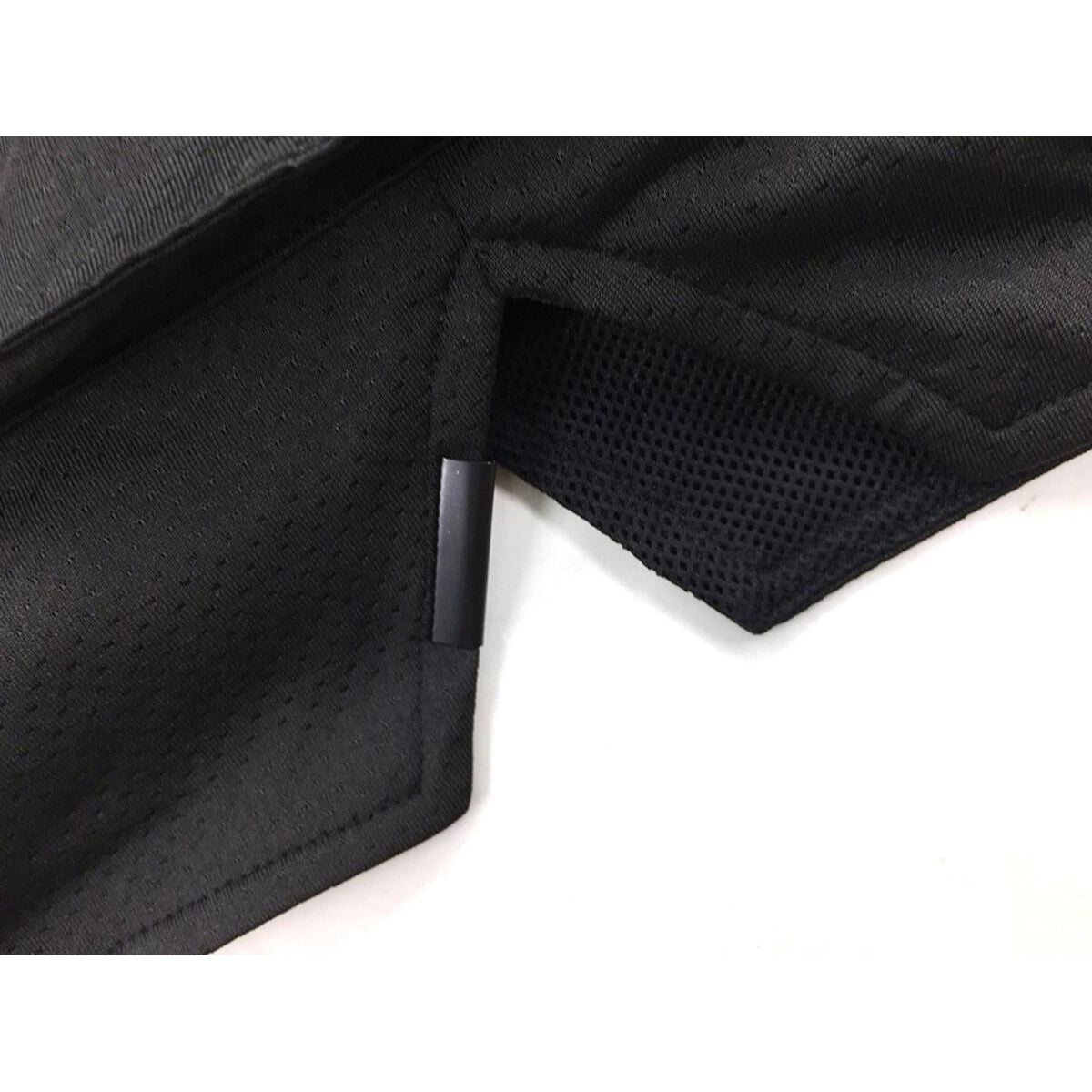 Black mesh shorts with comfortable fit and durable construction for everyday wear