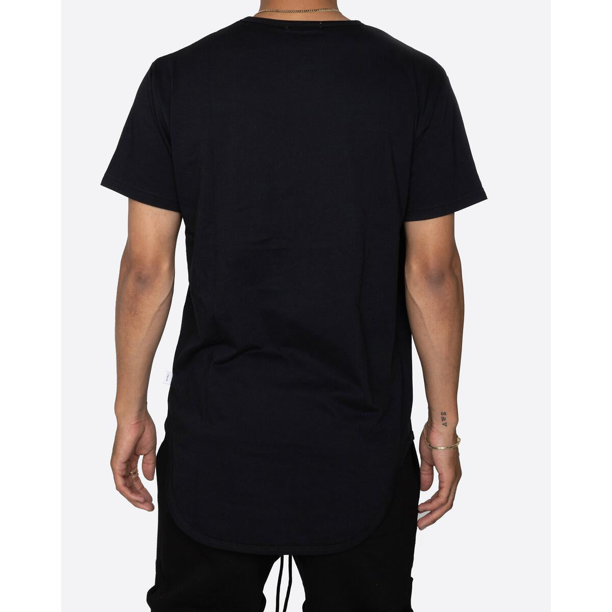 EPTM OG Long Tee - Black (EP5062) side view with extended length
