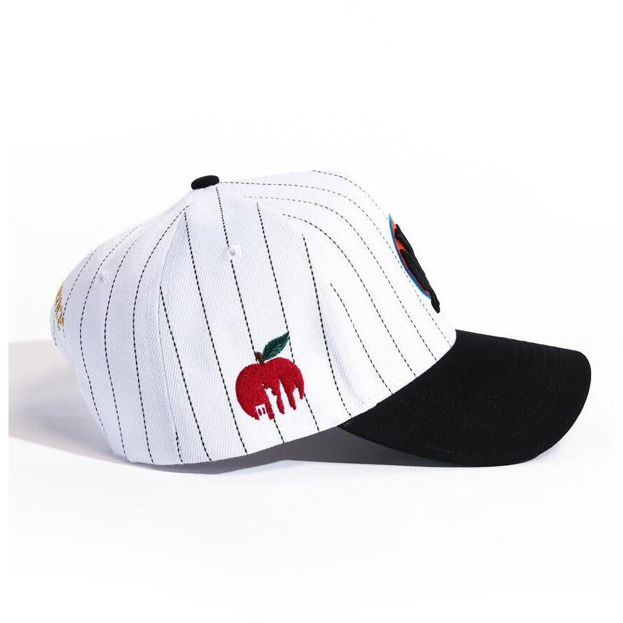 White pinstripe Reference Islandbockers Snapback cap with adjustable strap