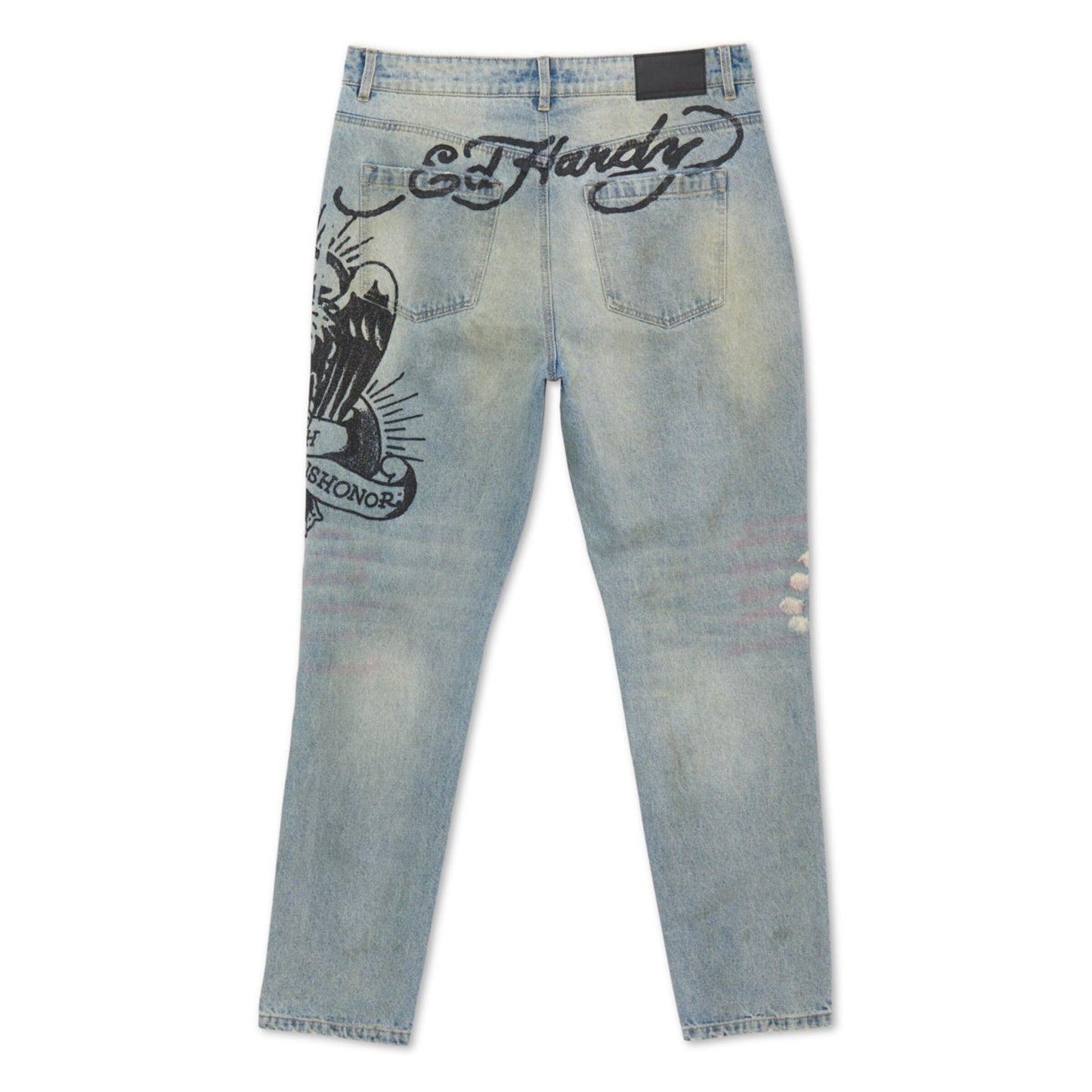 Stylish and versatile Ed Hardy Eagle Slim Taper Jeans, back view