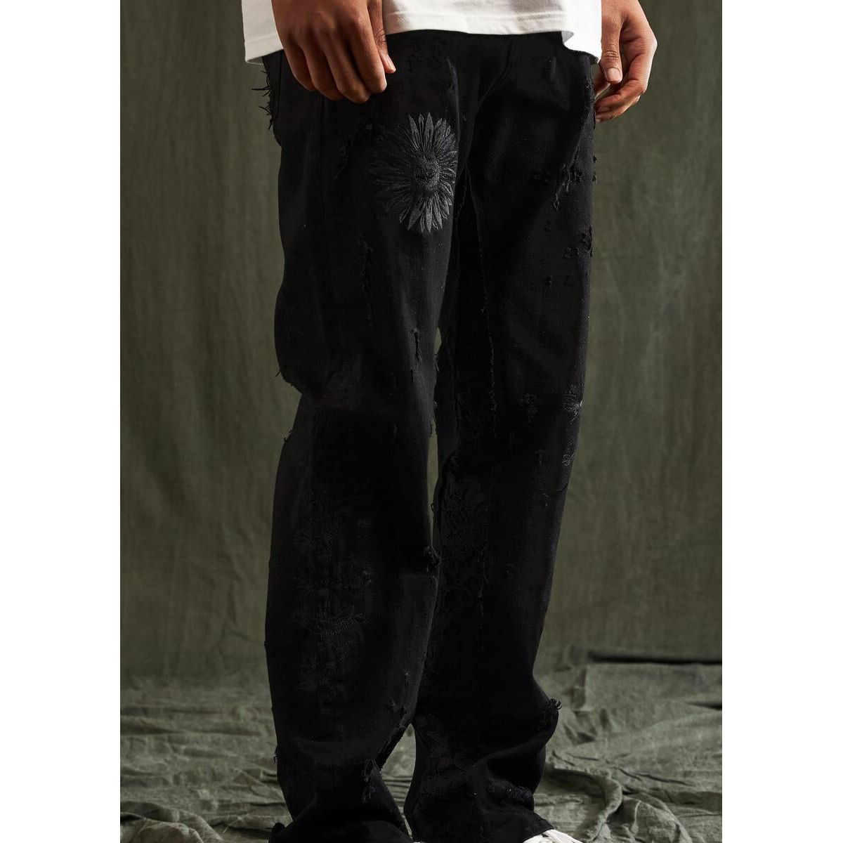 Trendy Embellish Urie Black Denim Jeans for men with stylish design
