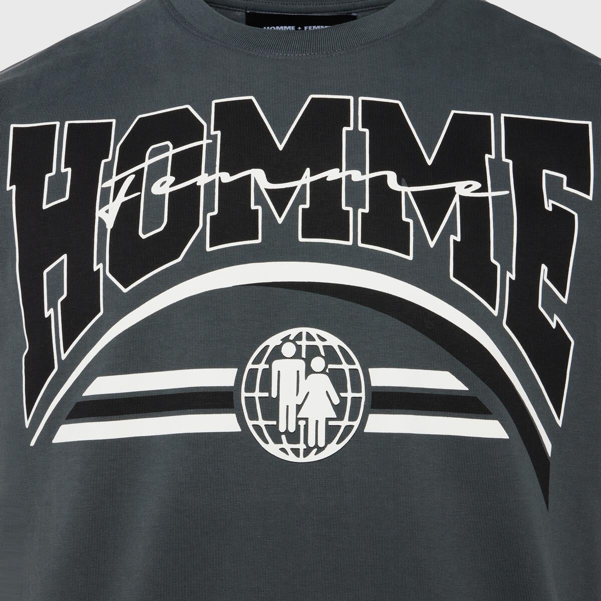 Homme + Femme Global Logo Tee - Charcoal