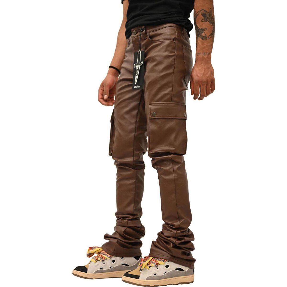 Doctrine Carter PU Vegan Leather Jeans in Coffee, a sustainable and stylish option for eco-conscious fashion lovers