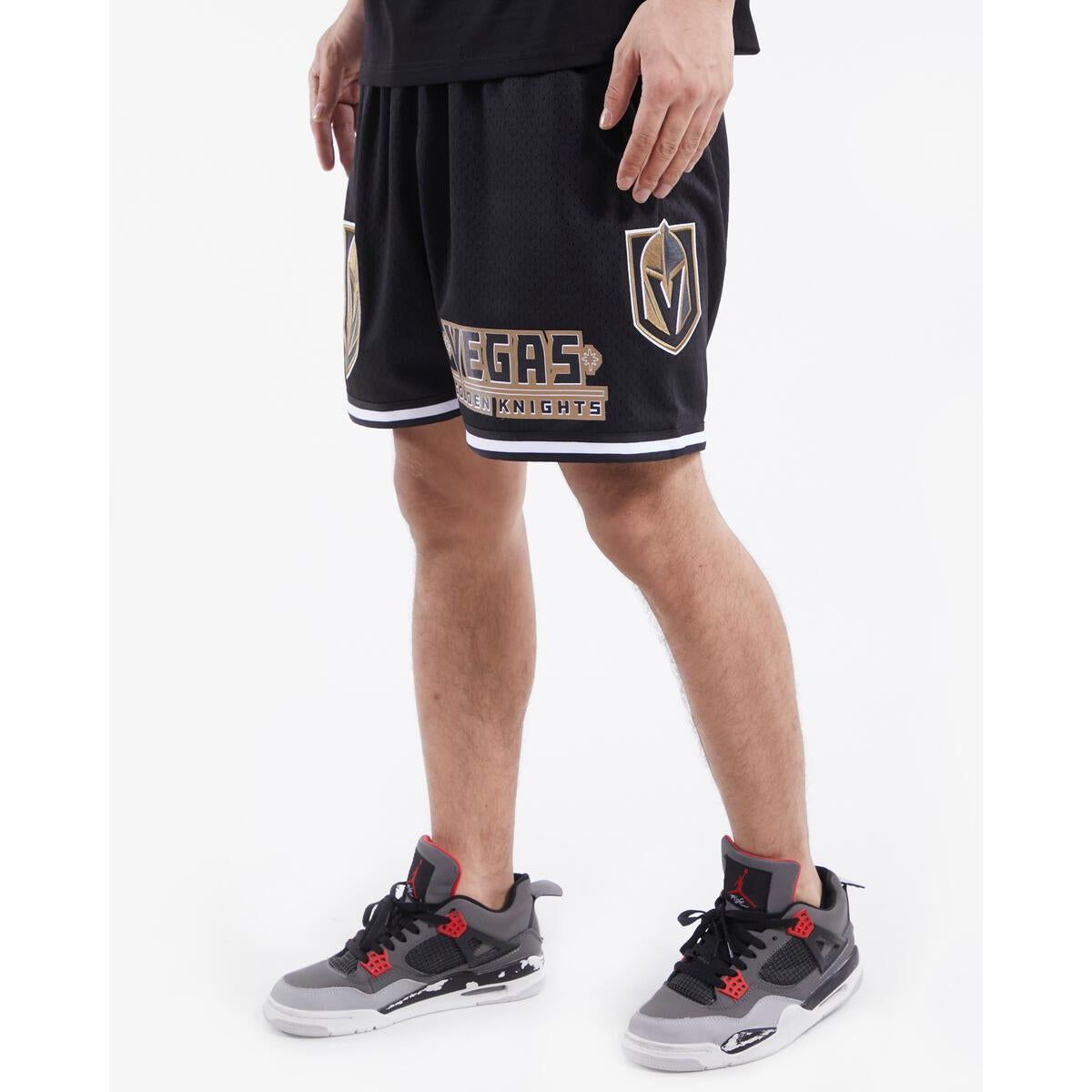 Pro Standard Vegas Golden Knights Mesh Short in black with team logo and adjustable drawstring waistband
