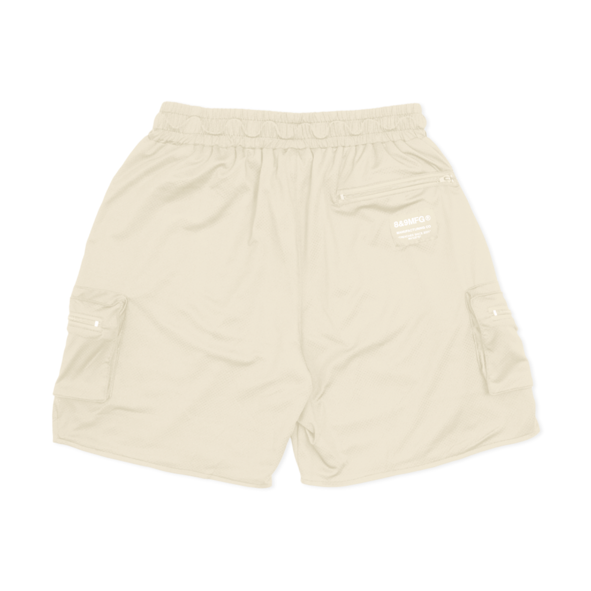 Versatile and stylish 8&9 Everyday Nylon Cargo Shorts in Bone, ideal for casual and outdoor activities