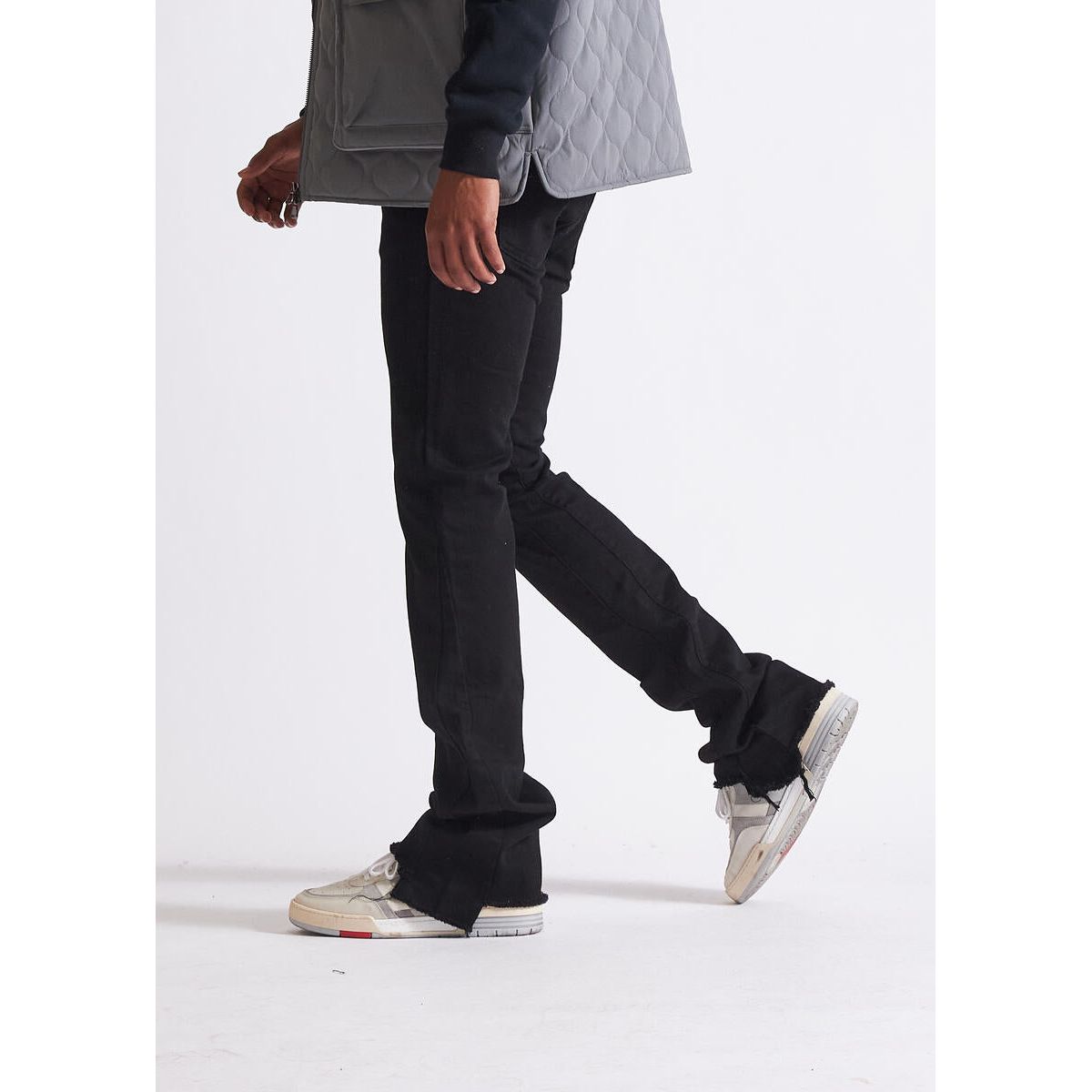 EMBHOL23-021: Embellish Brent Black Flare Jeans for a stylish look