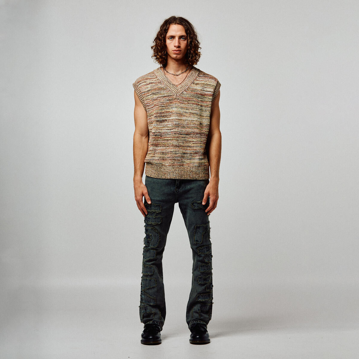 Stylish outfit idea with Homme + Femme Twilight Dark Stonewash Denim Jeans, paired with a graphic tee and sneakers for a casual look