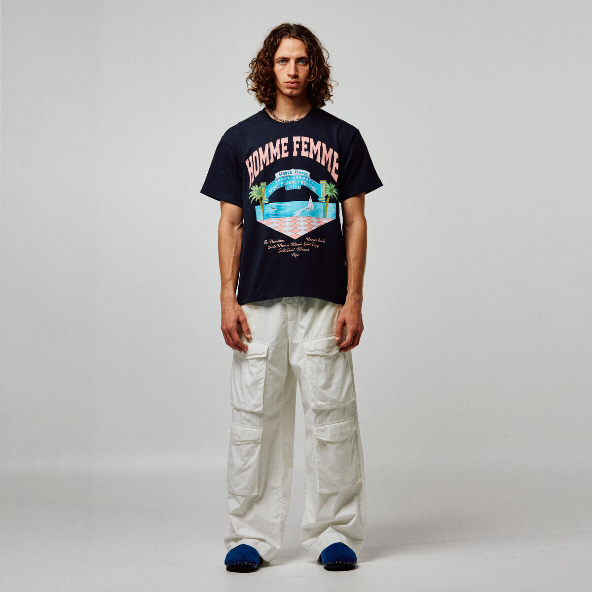 Stylish and comfortable black Homme + Femme Yacht Club Tee featuring nautical design