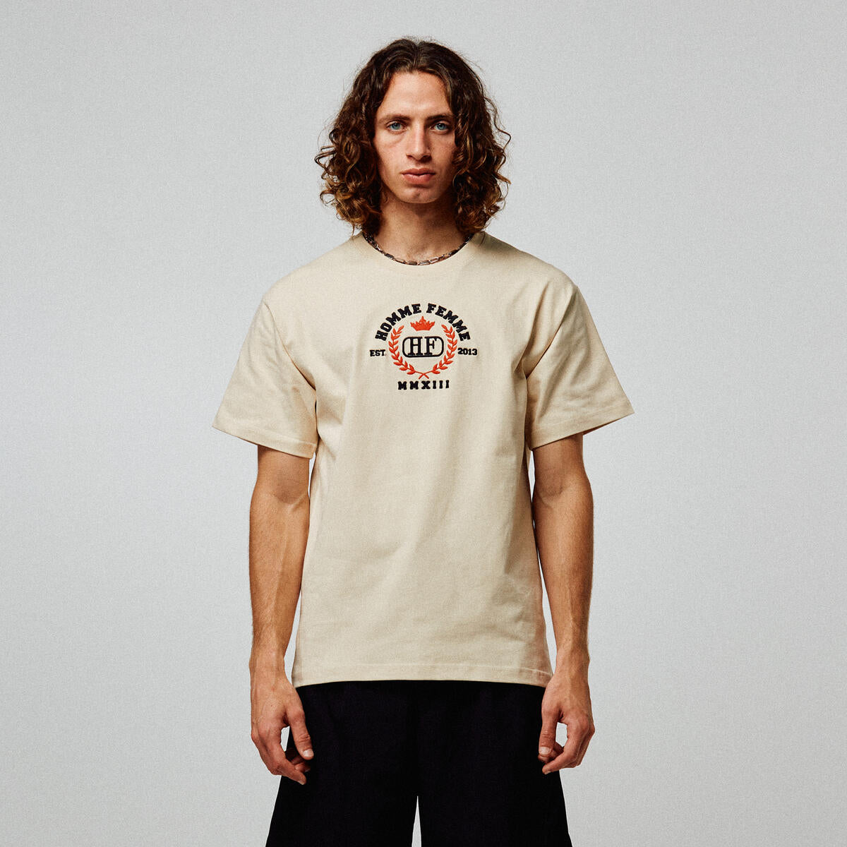 Homme + Femme Royal Crest Tee - Cream