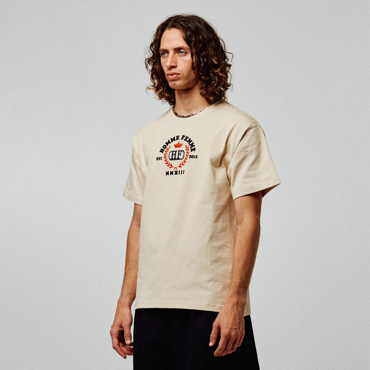 Homme + Femme Royal Crest Tee - Cream