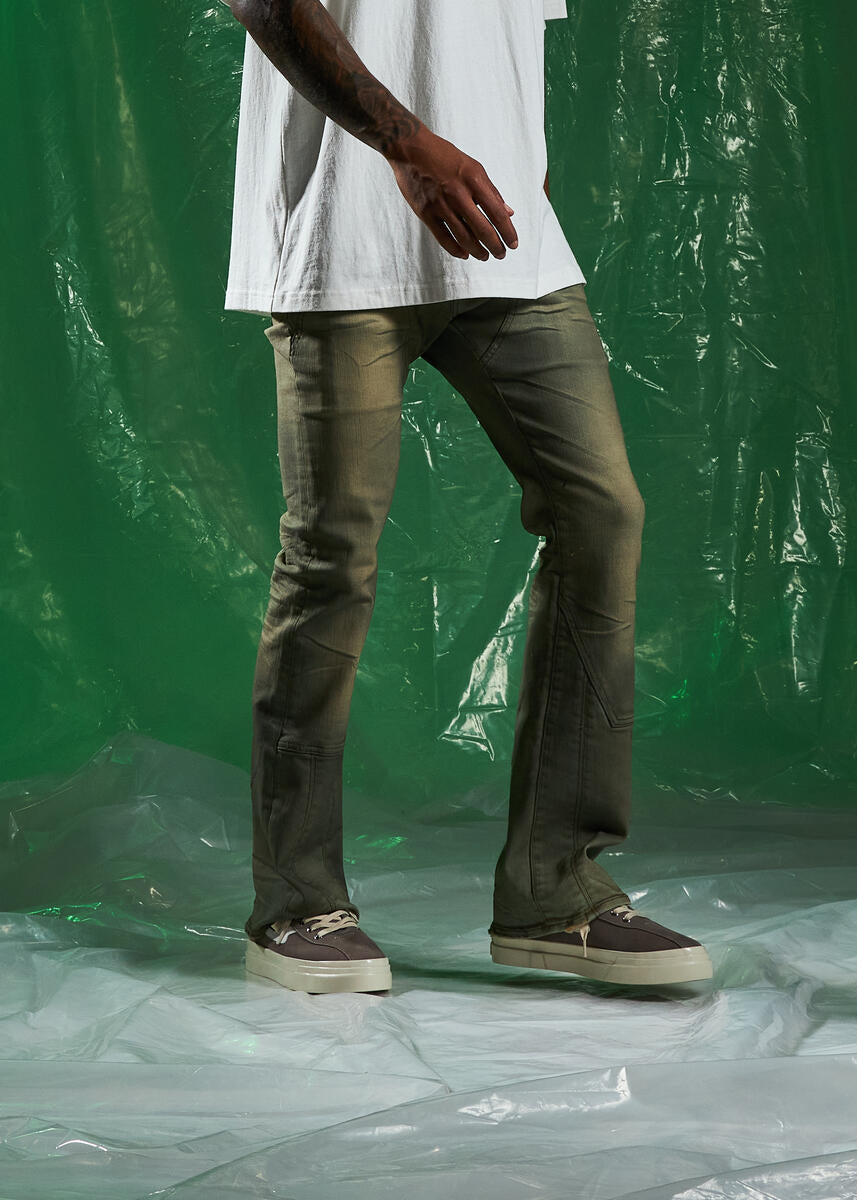 Embellish RIC Sand Blue Denim Jeans featuring intricate embroidered designs and distressed details