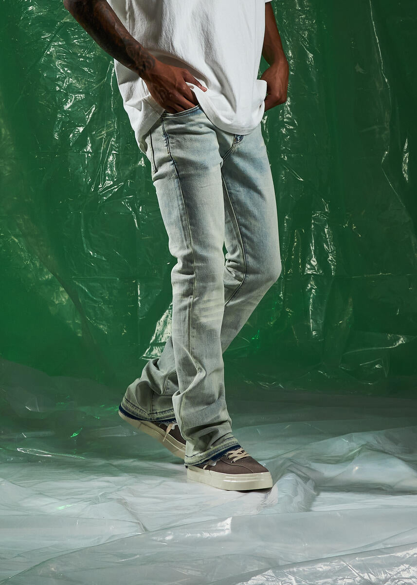 Embellish RIC Light Blue Denim Jeans (EMBSPR224-037) - trendy and versatile jeans with distressed details and a relaxed fit for a laid-back, cool look