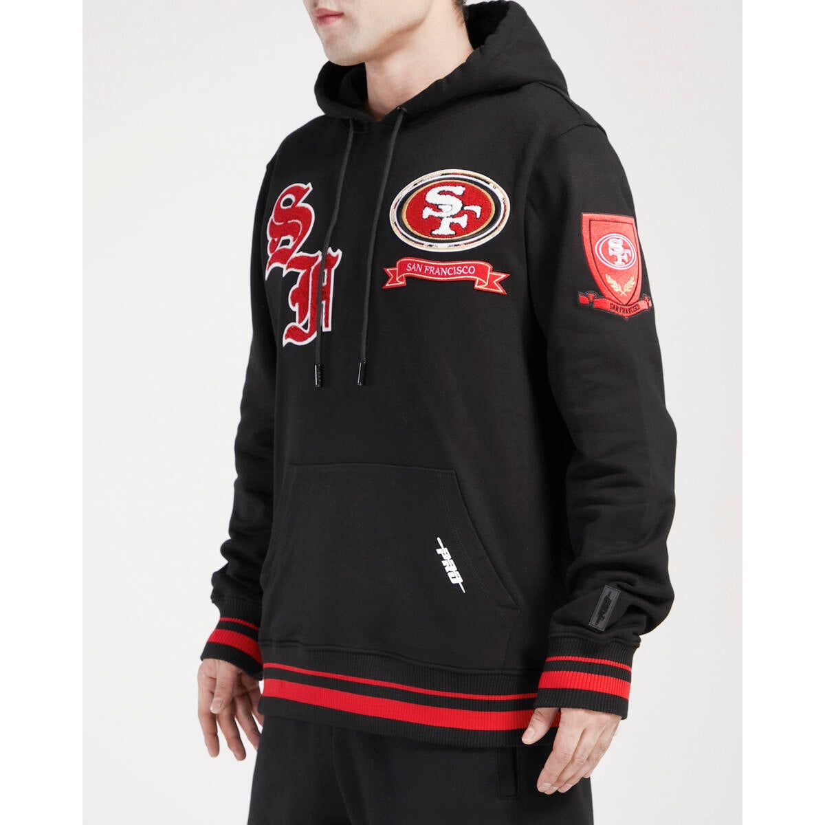 Black and Red Pro Standard San Francisco 49ers Pro Prep Hoodie with team branding