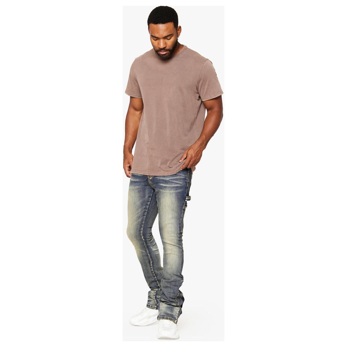 Trendy Valabasas Streamline DK Vintage Wash Stacked Denim Jeans for men