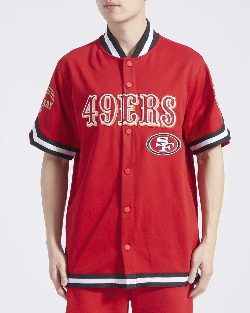 San Francisco 49ers Classic Warm Up Jacket in Red and Black - Pro Standard Official NFL Apparel for Men