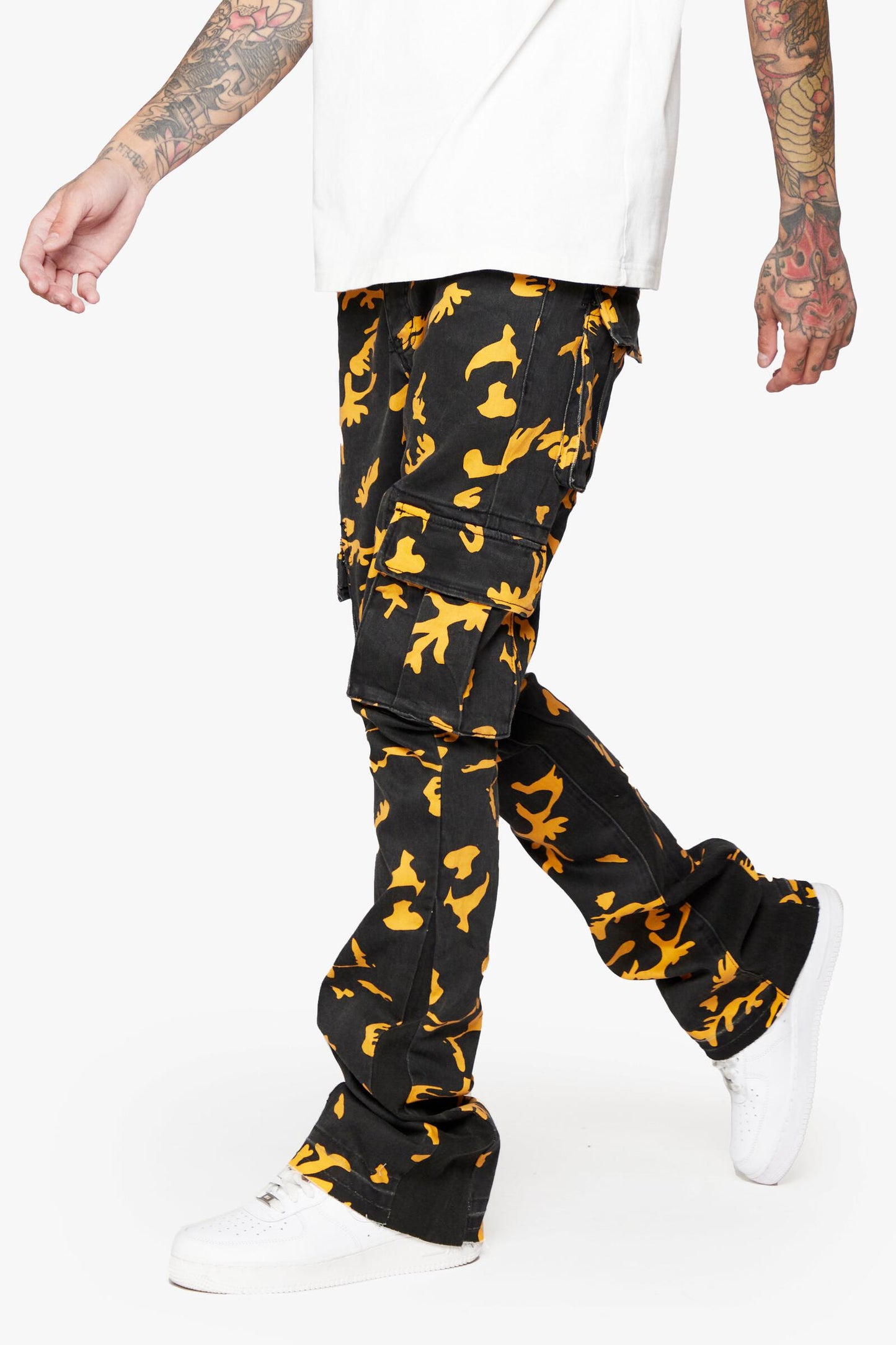 Valabasas Commander Hornet Strike Stacked Flare Jeans - trendy, high-waisted denim with unique hornet strike design and stacked flare bottoms