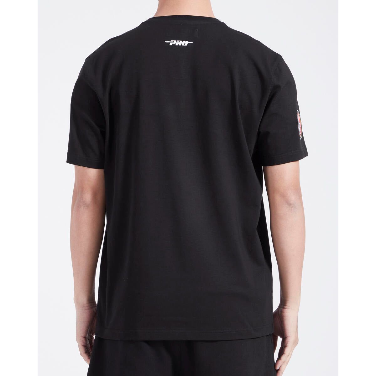 Back view of the Pro Standard San Francisco 49ers T-shirt highlighting the script tail design and comfortable fabric