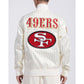 Pro Standard San Francisco 49ers Pinstripe Retro Satin Jacket -  Eggshell/Grey (FS46410152-ELY)