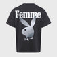 Homme + Femme "Twisted Bunny" Tee - Washed Black