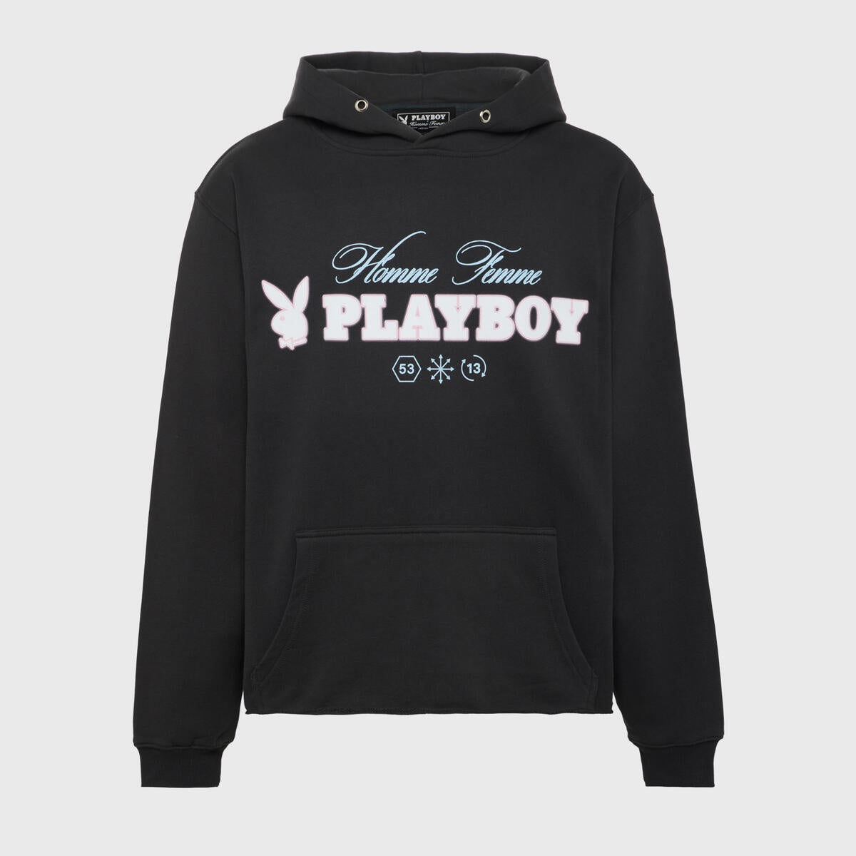 Homme Femme Icon Hoodie in Black/Pink/Blue 100% Cotton – Fresh