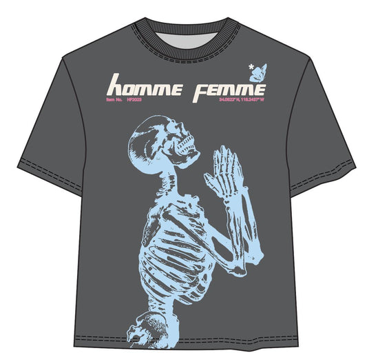 Homme + Femme "Skeleton" Tee - Black/Blue