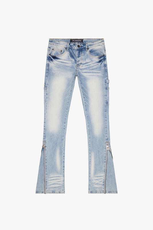 Valabasas "Streamline" Light Blue Wash Stacked Flare Jeans
