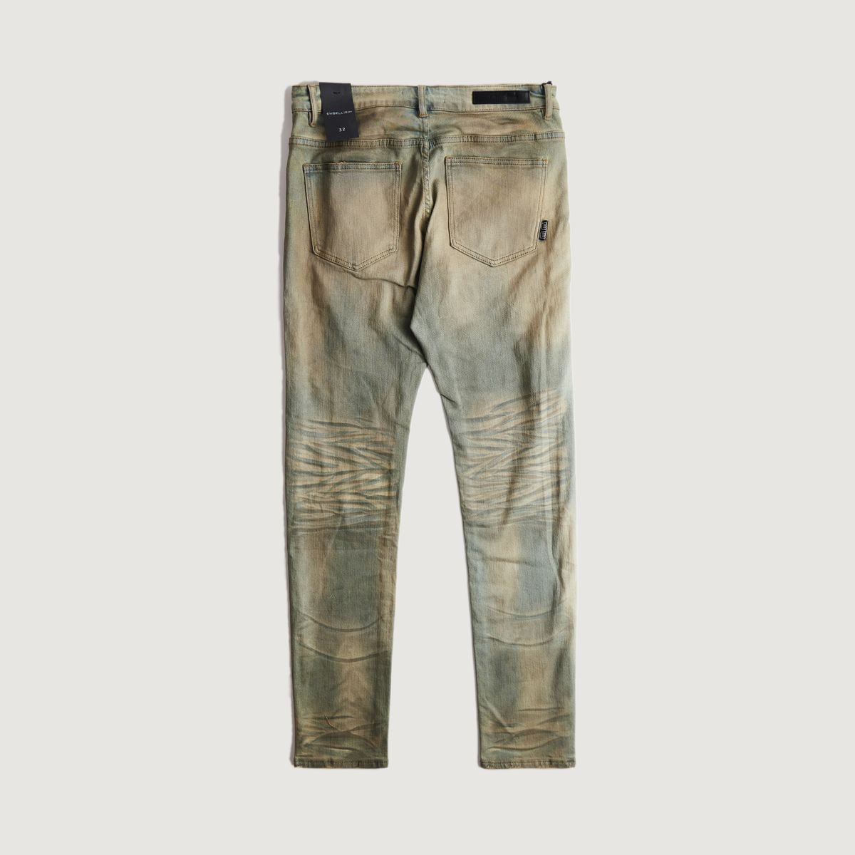 Embellish David Standard Desert Sand Wash Skinny Jeans (EMBSUM24-006) - stylish and versatile denim pants in a light sandy color
