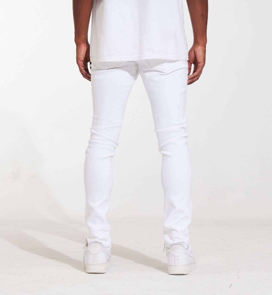 Crysp Denim Atlantic White Ripped Denim Jeans, side view