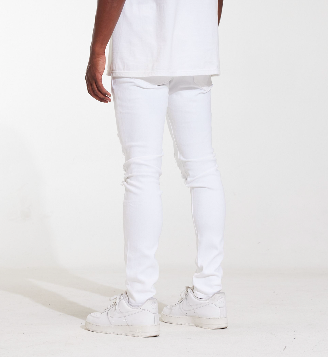 Fashionable and comfortable Crysp Denim Atlantic White Ripped Denim Jeans