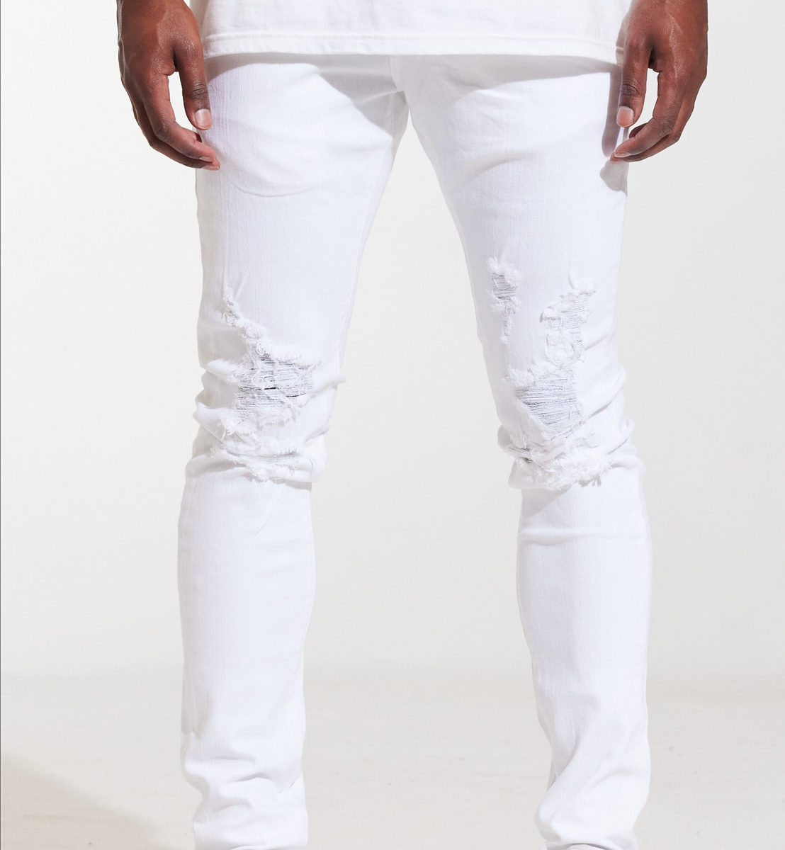 Trendy and stylish Crysp Denim Atlantic White Ripped Denim Jeans