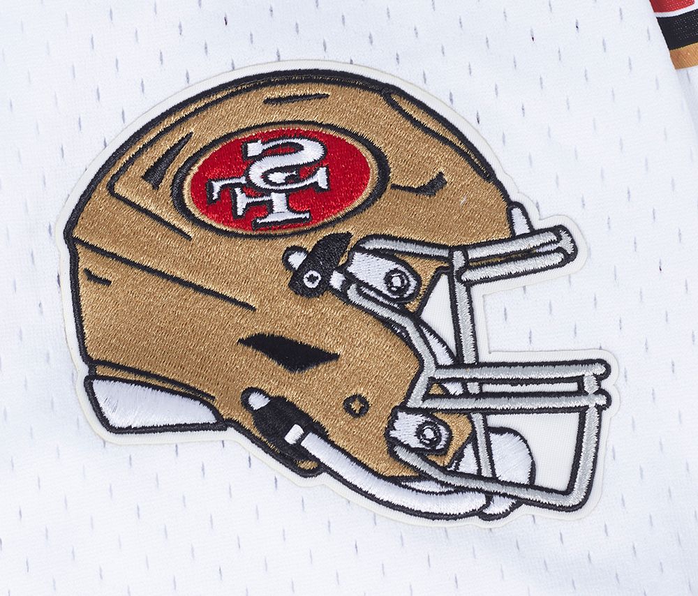 Stylish and comfortable Pro Standard San Francisco 49ers Classic Mesh Button Up Jersey in White/Red for fans