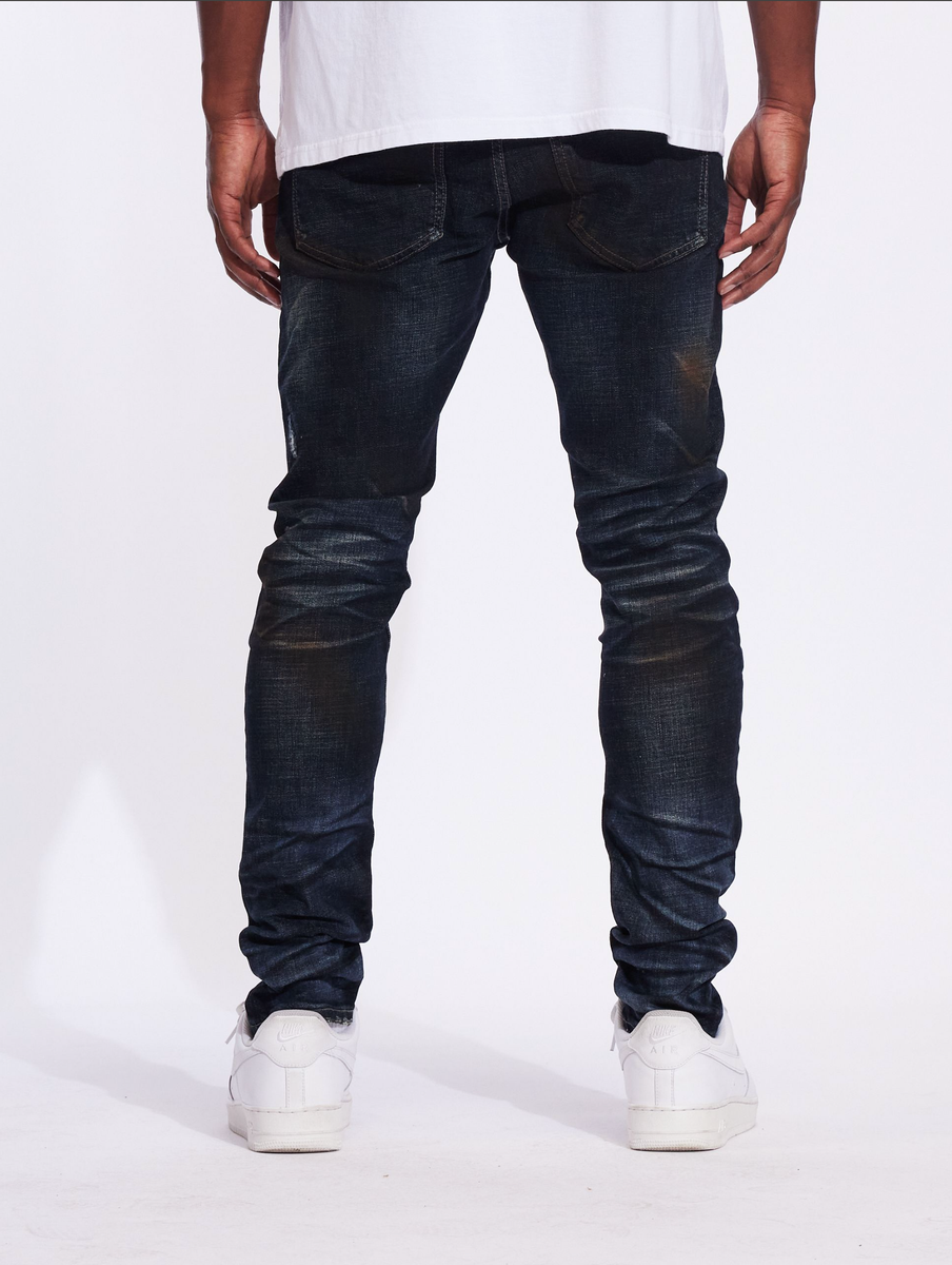 Crysp Denim Atlantic Deep Indigo Denim Jeans (CRYF24-122) close-up of button and zipper
