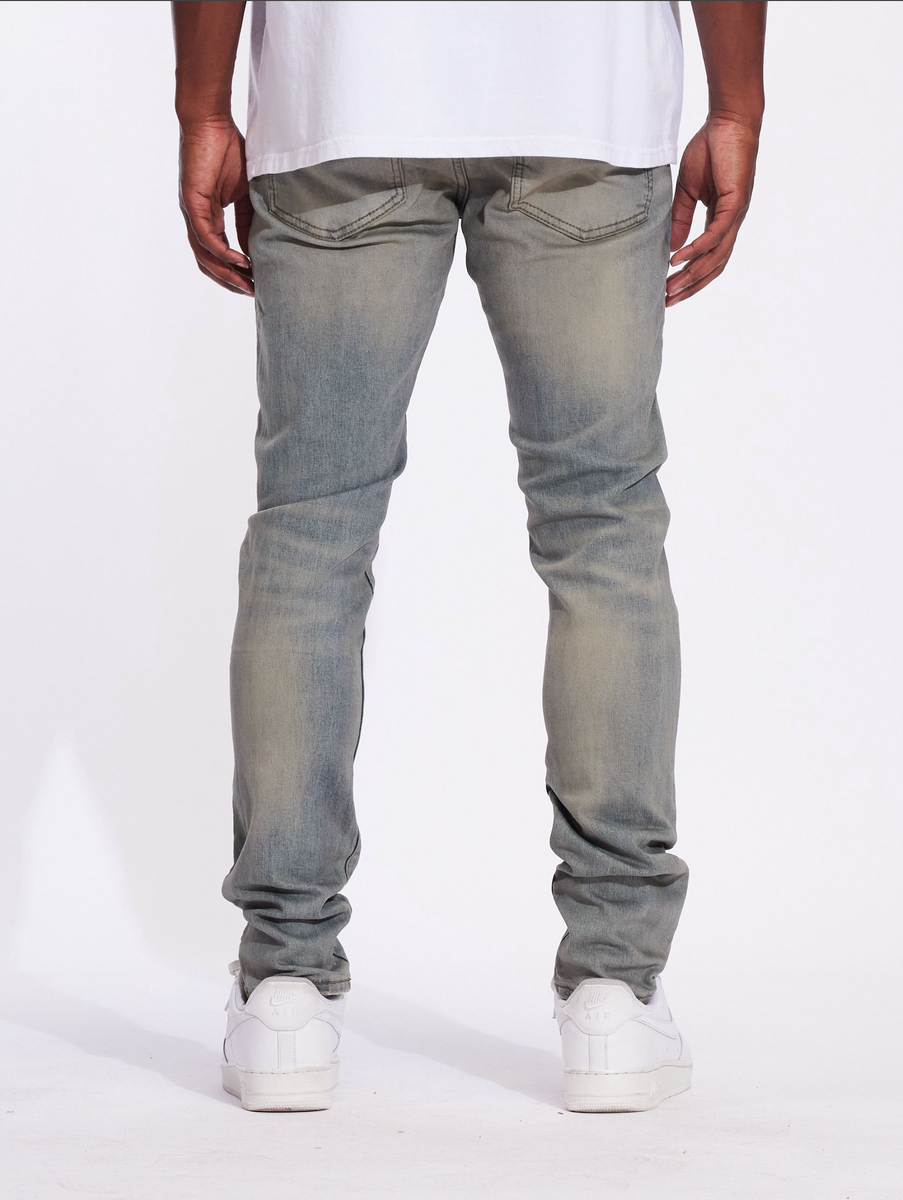 Close-up of the high-quality stitching on Crysp Denim Atlantic Pacific Wash Denim Jeans