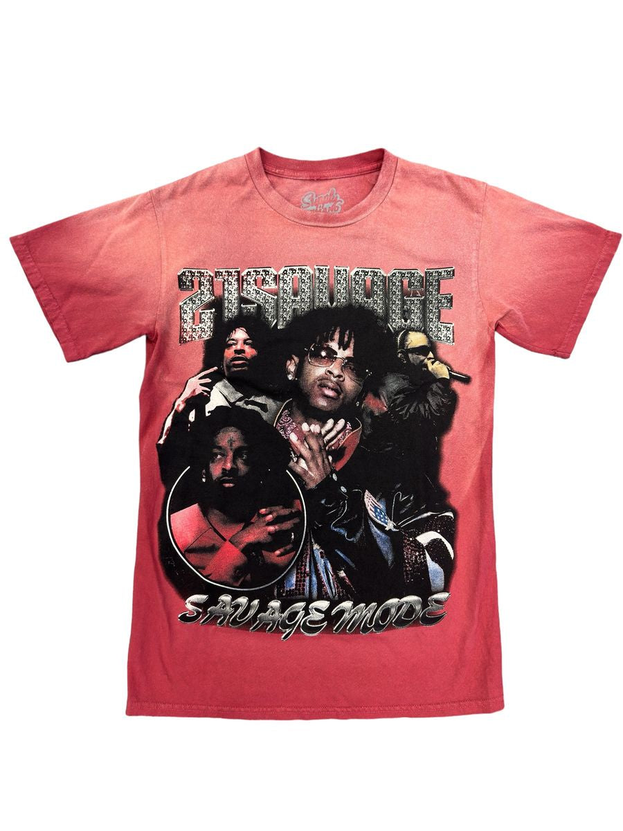 Red SupplyXDemandCO 21 Savage Tee featuring rapper 21 Savage in bold, stylish design