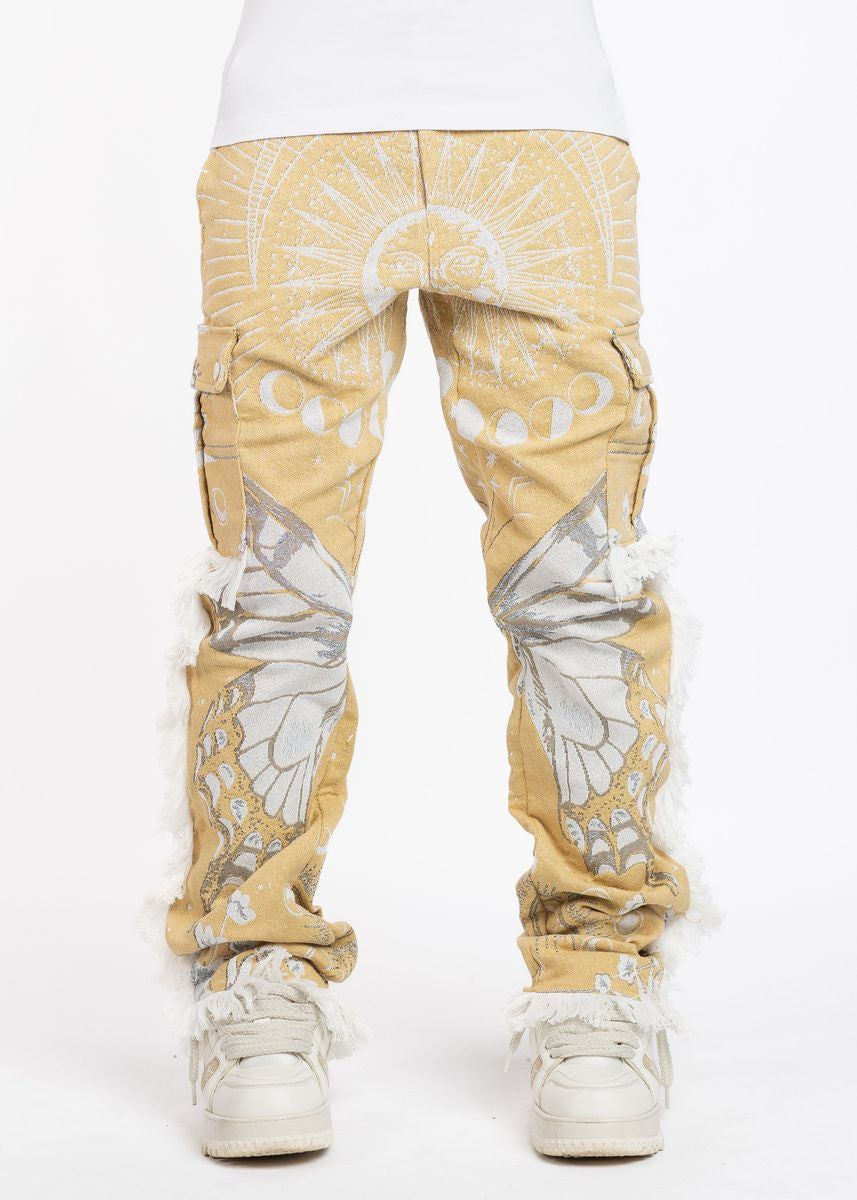 Guapi Sand Brown Tapestry Pants - Comfortable and stylish bohemian-inspired trousers for women