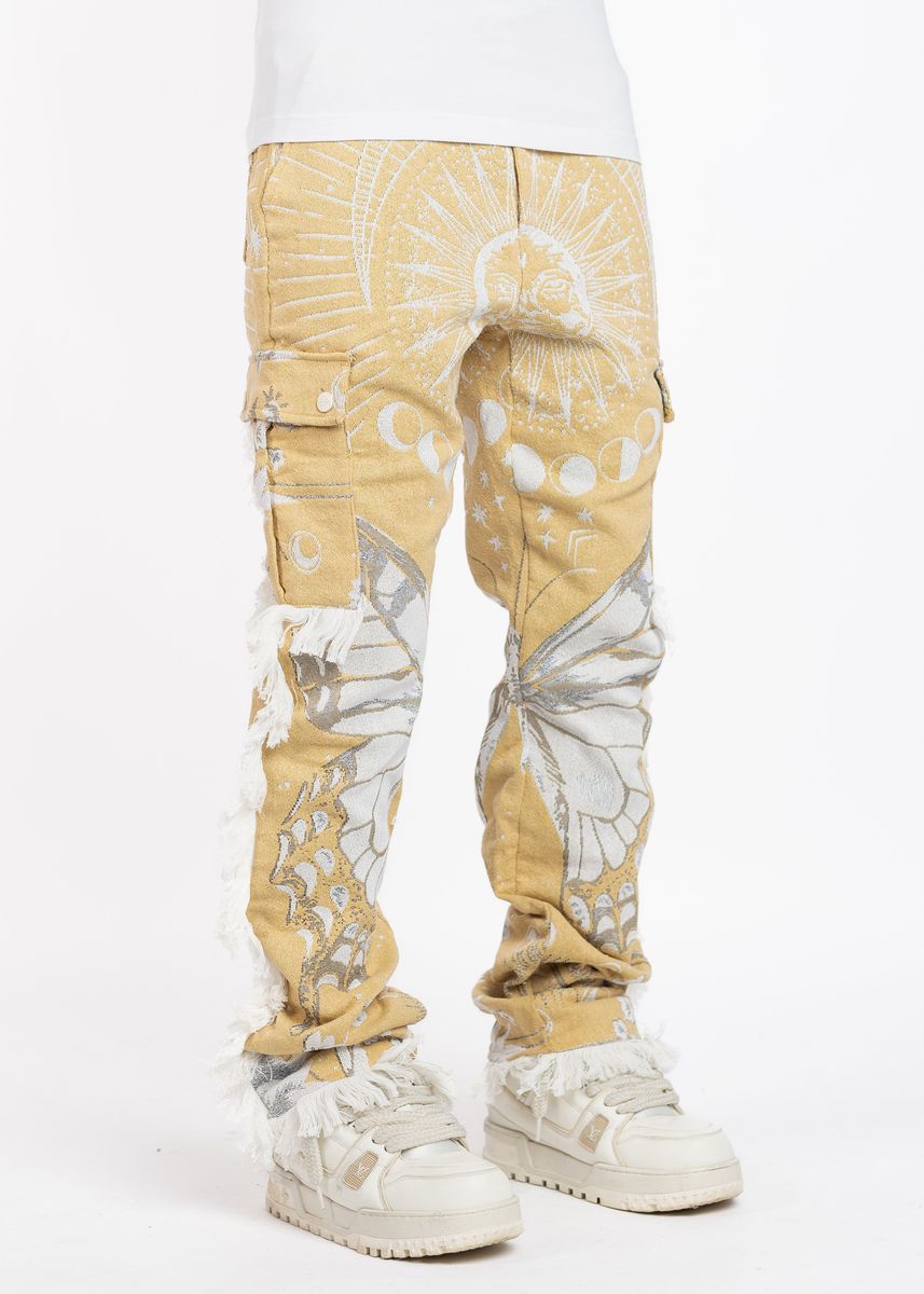 Guapi Sand Brown Tapestry Pants - Comfortable and stylish bohemian-inspired trousers perfect for any casual occasion
