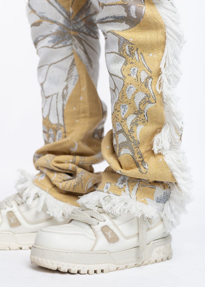 Guapi Sand Brown Tapestry Pants featuring a stylish bohemian print design