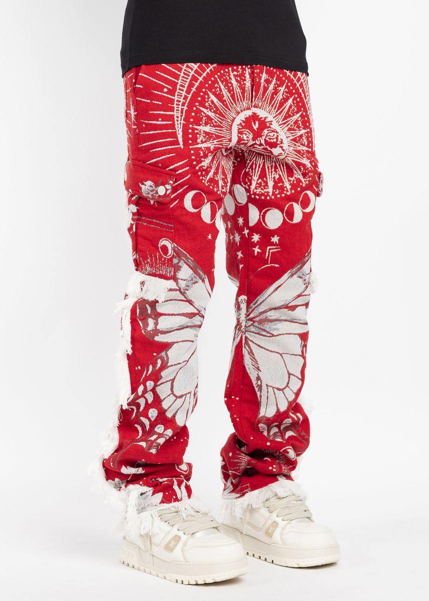 Guapi Blood Red Tapestry Pants featuring a bold and eye-catching design