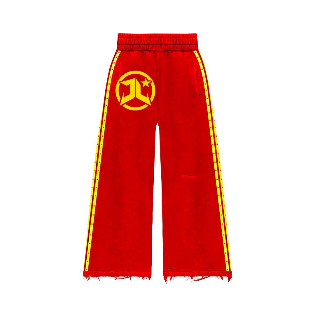 JETLYFE Stone Stripe Red Joggers with stylish red stripe detailing