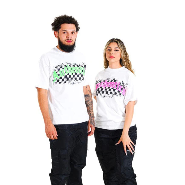 High-quality, fashionable Arch Checkered Tee - White/Neon Green perfect for casual wear