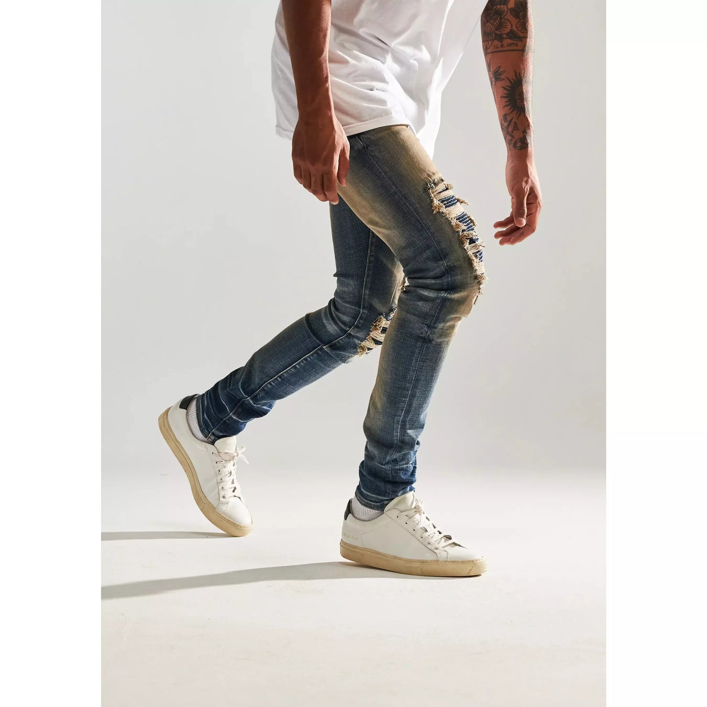 Fashionable Embellish Ethan Rip & Repair Denim Jeans with stylish rips