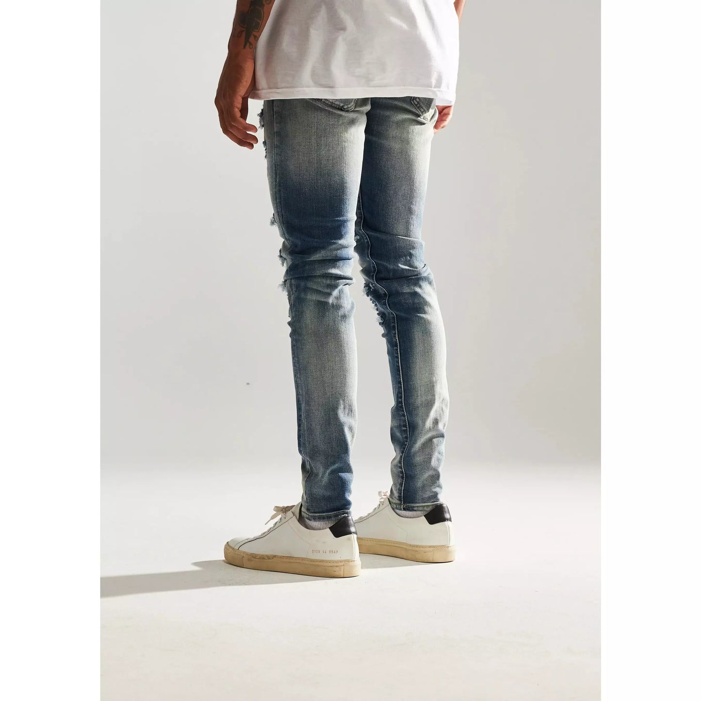 Embellish Mont Ripped Denim Jeans in light wash, distressed, skinny fit